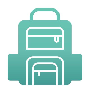 Sırt çantası ikon vektörü. Okul sırt çantası tabelası. izole edilmiş sınır sembolü çizimi