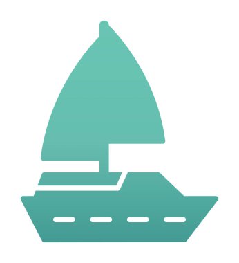 Basit tekne simgesi, vektör illüstrasyonu