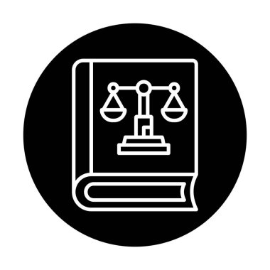 Adalet kitabı simgesi, vektör illüstrasyonu