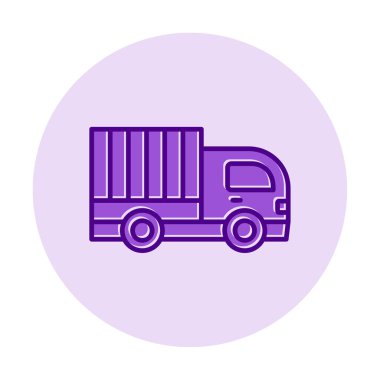 dağıtım kamyonu simgesi, vektör illüstrasyonu