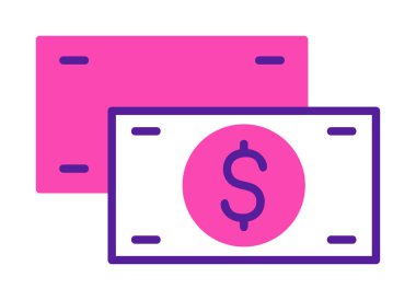 Nakit Dolar para simgesi, vektör illüstrasyonu 