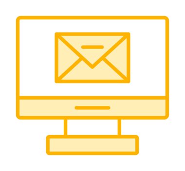 Basit düz bilgisayar e- posta simgesi 