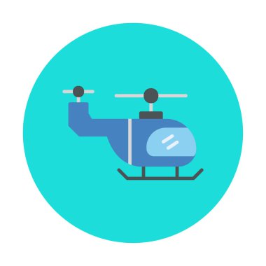 Helikopter düz simgesi, vektör çizim 