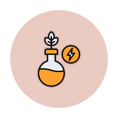 Test tüpünde bitki ve enerji sembolü olan bilim konsepti  