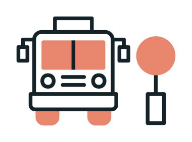 Otobüs Durağı vektör düz simgesi simgesi