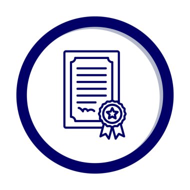 Sertifika vektör simgesi modern basit illüstrasyon                                 