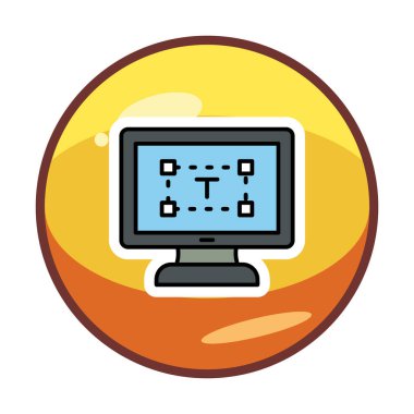 Bilgisayar metin düzenleyici simgesi, vektör illüstrasyonu