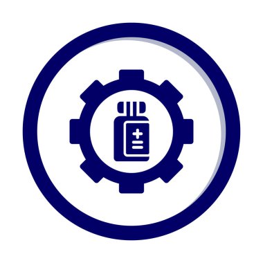 İlaç şişesi simgesi, vektör illüstrasyonu basit tasarım