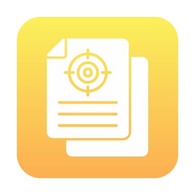 Hedef simgeye sahip bir belgenin vektör illüstrasyonu 