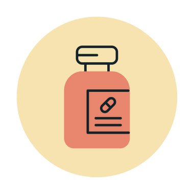 ilaç şişesi simgesi, vektör illüstrasyonu