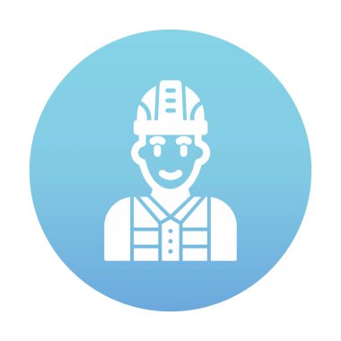 Kask vektör illüstrasyon tasarımlı işçi. Foreman.                        