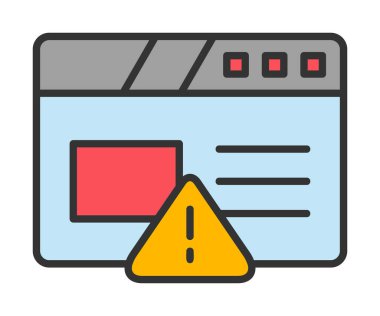 Basit web sayfası simgesi, vektör illüstrasyonu