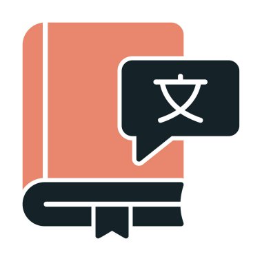 çevirmen sözlük vektör illüstrasyonu 