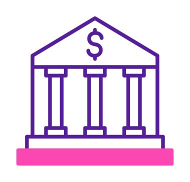 Banka simgesi, vektör illüstrasyonu 