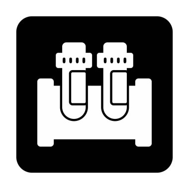 Modern eğitim ikonunun vektör çizimi. Test Tüpleri                                   