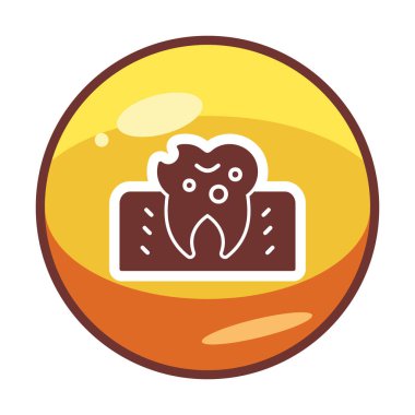 Diş Tedavi simgesi, vektör illüstrasyonu  