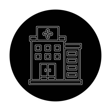 Hastane simgesi, vektör illüstrasyonu