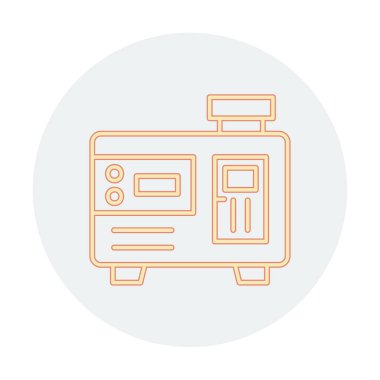 Elektrik jeneratörü çizgi simgesi biçimi, vektör illüstrasyon tasarımı