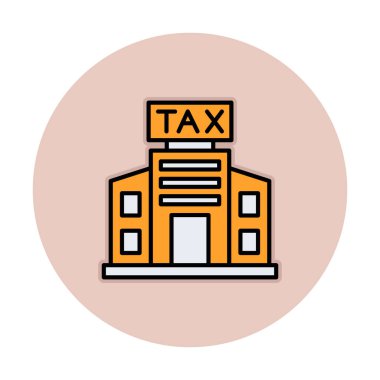 Vergi Dairesi Binası. Web simgesi basit illüstrasyon