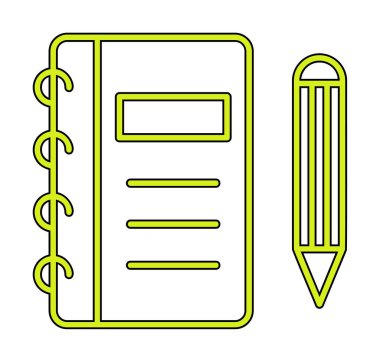 Kalem, vektör illüstrasyonlu günlük 