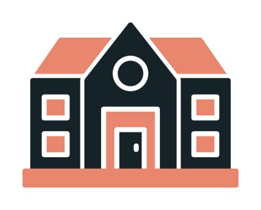 ev düz simgesi, vektör illüstrasyonu 