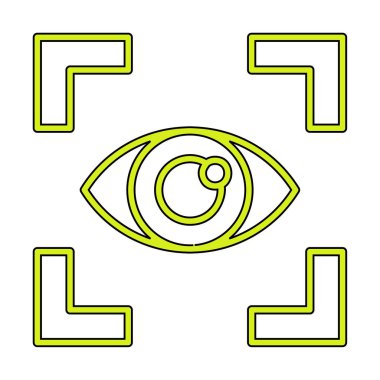Vizyon düz simgesi, vektör çizim