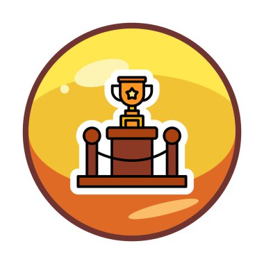 Ödül kupası ikonu vektör illüstrasyonu. Kadeh.                          