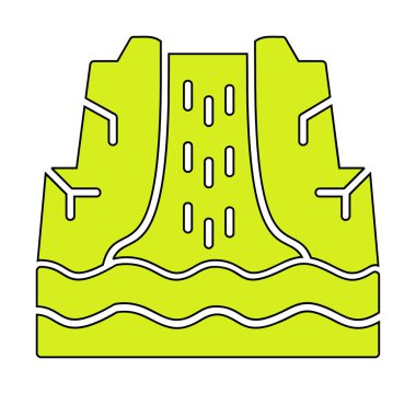Basit Waterfal simgesi, vektör illüstrasyonu