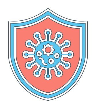 Virüs koruma simgesi vektör illüstrasyonu