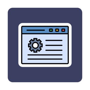 Ağ ayarı. Web simgesi basit illüstrasyon 