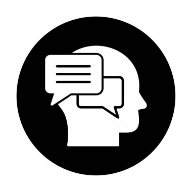 Sohbet düz simgesi, vektör illüstrasyonu