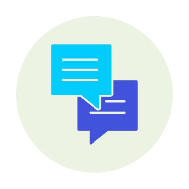 Sohbet düz simgesi, vektör illüstrasyonu