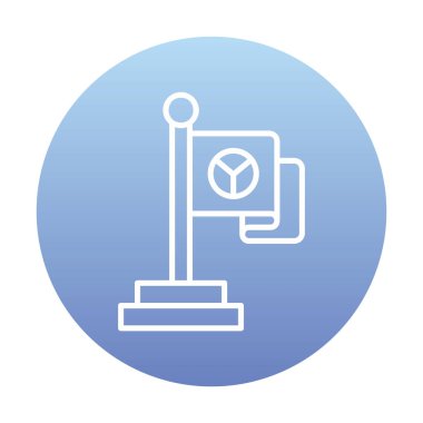 Barış bayrağı simgesi, vektör illüstrasyonu 