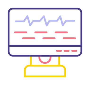 Ses çizgisi simgesi ile bilgisayar izleyicisinin vektör illüstrasyonu