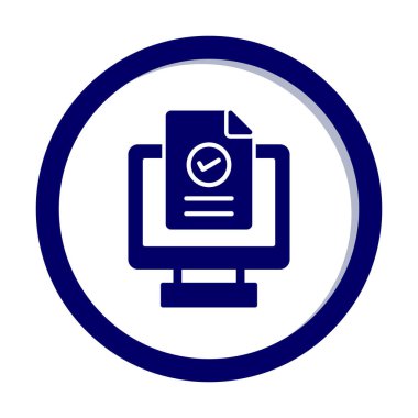 Bilgisayar ekranında web sitesi kayıt simgesi, vektör illüstrasyonu basit tasarım