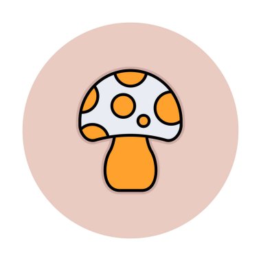 Mantar. Web simgesi basit illüstrasyon