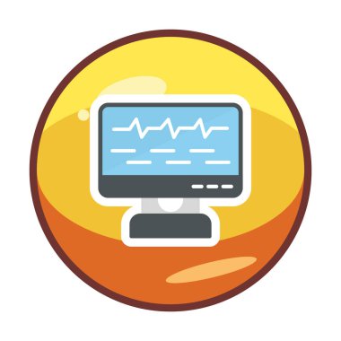 Ses çizgisi simgesi ile bilgisayar izleyicisinin vektör illüstrasyonu