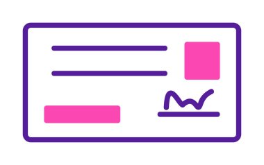 Çek çizgisi vektör simgesi