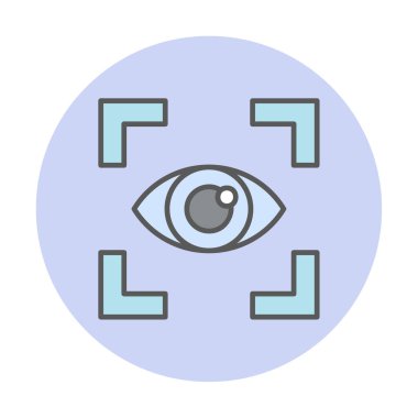 Vizyon düz simgesi, vektör çizim