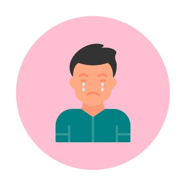 ağlayan kişi simgesi, vektör illüstrasyonu basit tasarım