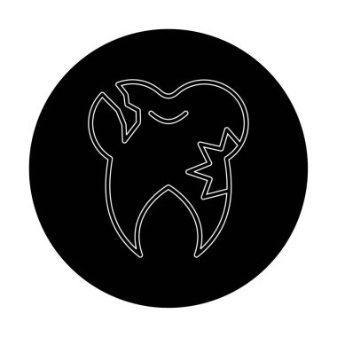 Diş ikonu vektör illüstrasyonunu taşır 