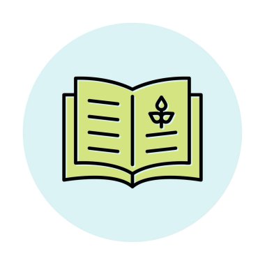 Biyoloji kitabı ikonu vektör illüstrasyonu