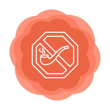 Basit Sigara İçilmez alanı simgesi, vektör illüstrasyonu