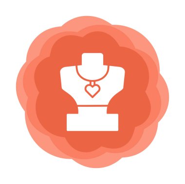 Kolye düz simgesi, vektör çizim                  