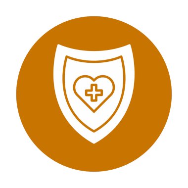 Çapraz ikonlu kalp, vektör çizimi. Sağlık hizmetleri kavramı                             