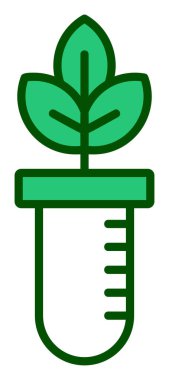 Test tüpü simgesine bitki, vektör illüstrasyonuName 