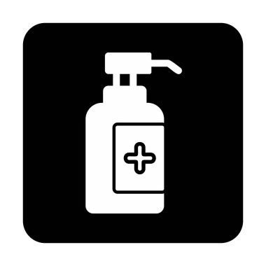 Dezenfektan şişesi ikonu. vektör illüstrasyonu 