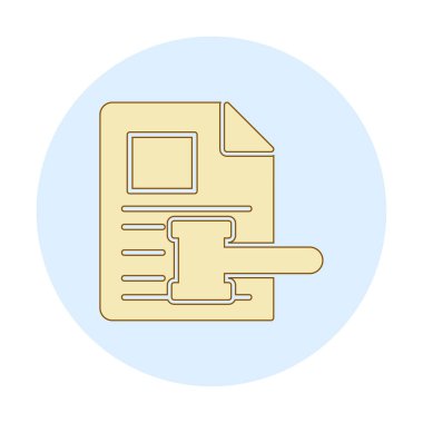 Açık artırma ya da Yargıç Tokmak simgesi düz stilde