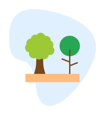 Kişisel ve ticari kullanım için ağaç simgesi vektör illüstrasyonu.