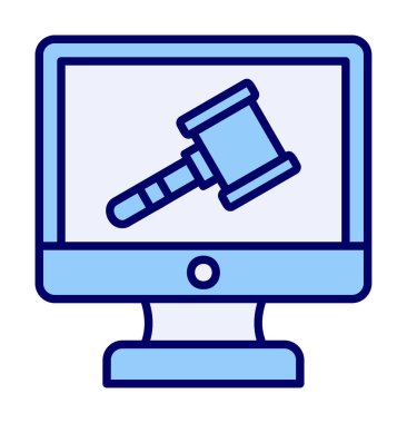 Çevrimiçi açık artırma simgesi, vektör illüstrasyonuName 